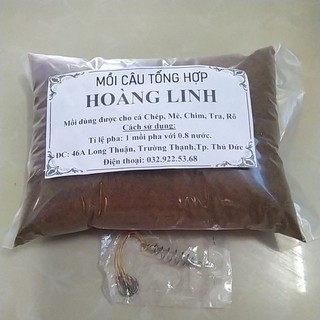 Combo Mồi câu tổng hợp Hoàng Linh+ Bơm 6 lưỡi câu chép, mè