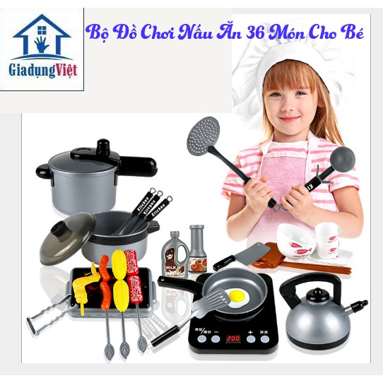 Bộ Đồ Chơi Nấu Ăn Home Kitchen 36 Món Cao Cấp Dành Cho Bé