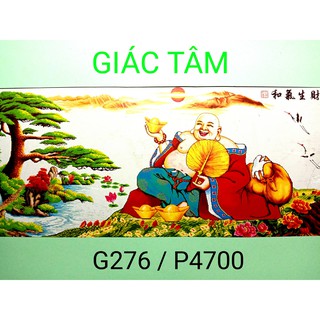 Tranh thêu PHẬT DI LẶC - 60x90cm - G276 / P4700 - BỒ TÁT DI LẠC BỐ ĐẠI HÒA THƯỢNG CHỮ - tranh thêu chữ thập chưa thêu