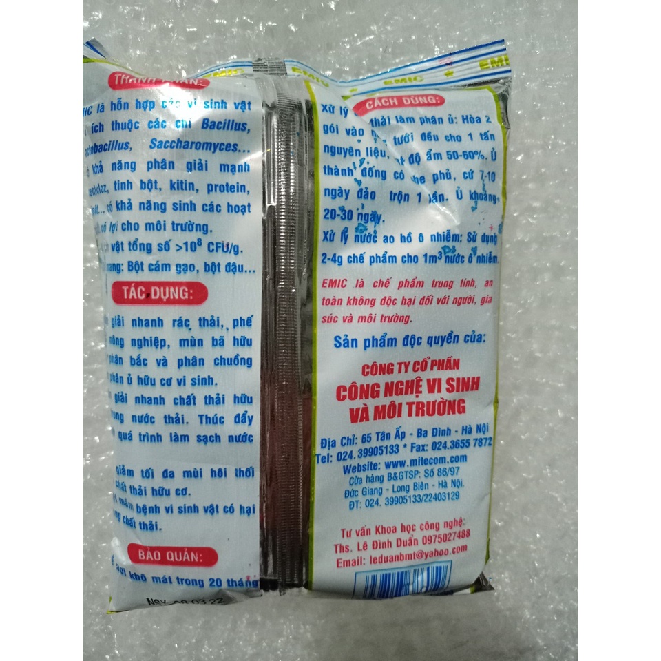 Men ủ vi sinh xử lý chất thải hữu cơ EMIC (Gói 200 gam) - Biến rác thải thành phân bón