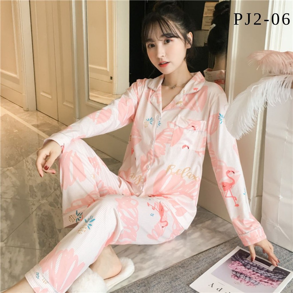[KHUYẾN MÃI 3 NGÀY] BỘ PIJAMA DÀI TAY COTTON THUN HỌA TIẾT XINH XẮN HÀNG QUẢNG CHÂU CÓ SẴN | BigBuy360 - bigbuy360.vn