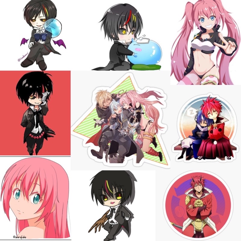 Hình dán Sticker Tensei Shitara Slime datta ken 30-60 cái ép lụa khác nhau / Stiker anime Tensei Shitara Slime datta ken