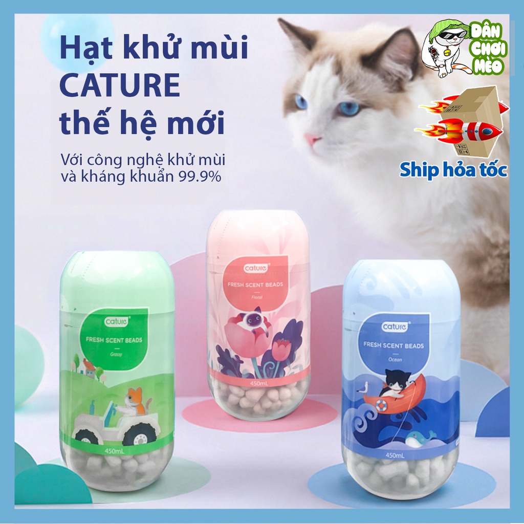 Hạt khử mùi cát vệ sinh cho mèo CATURE hộp nguyên 450ml - Dân Chơi Mèo Petshop