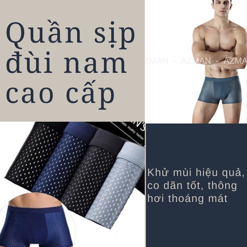 Quần sịp đùi quần lót nam thông thoáng thoáng khí dạng lưới - Chất Liệu Cotton Mát mẻ mềm mại co dãn tốt