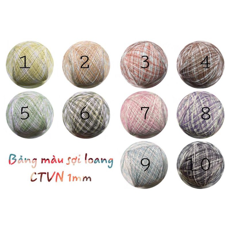 Sợi len Việt Nam 1mm Màu Loang