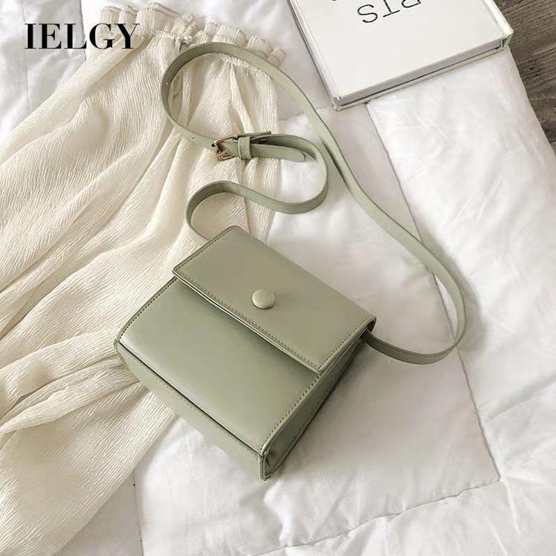 Túi đeo chéo IELGY dáng vuông màu trơn dễ phối đồ thời trang Hàn Quốc