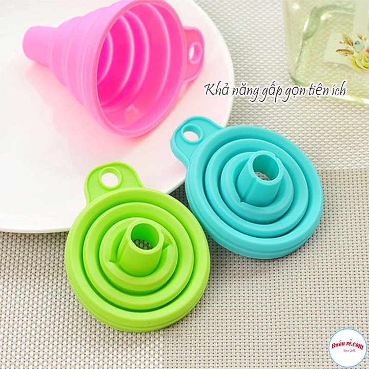 Phễu gấp gọn mini có móc treo tiện dụng cho nhà bếp - Phễu silicone chiết chất lỏng 00372