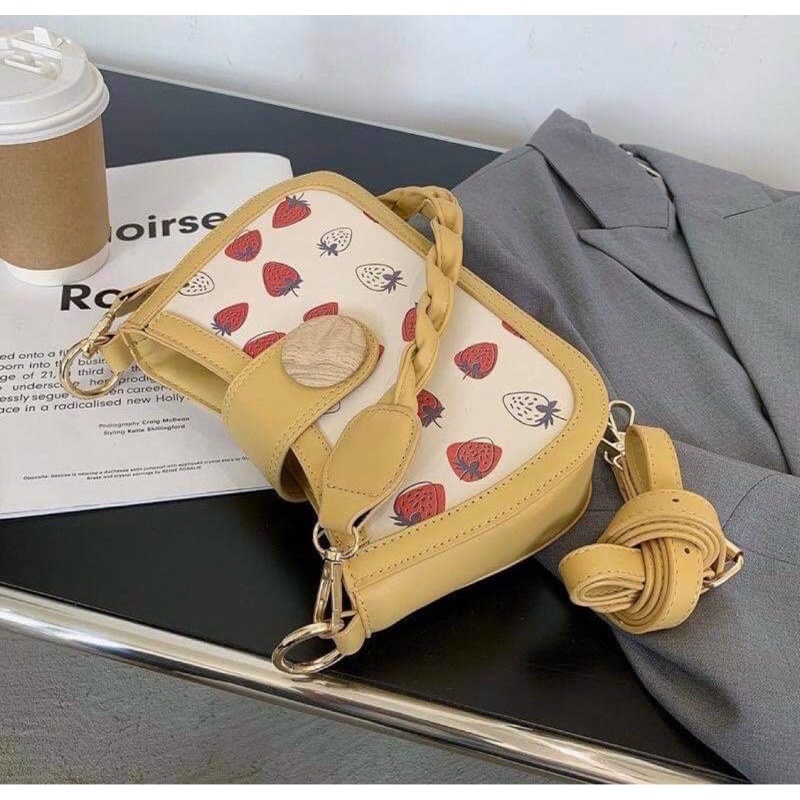 Túi đeo chéo- kẹp nách hoạt tiết dễ thương kiểu dáng hàn quốc full 4 màu hot trend( ảnh thật cuối)