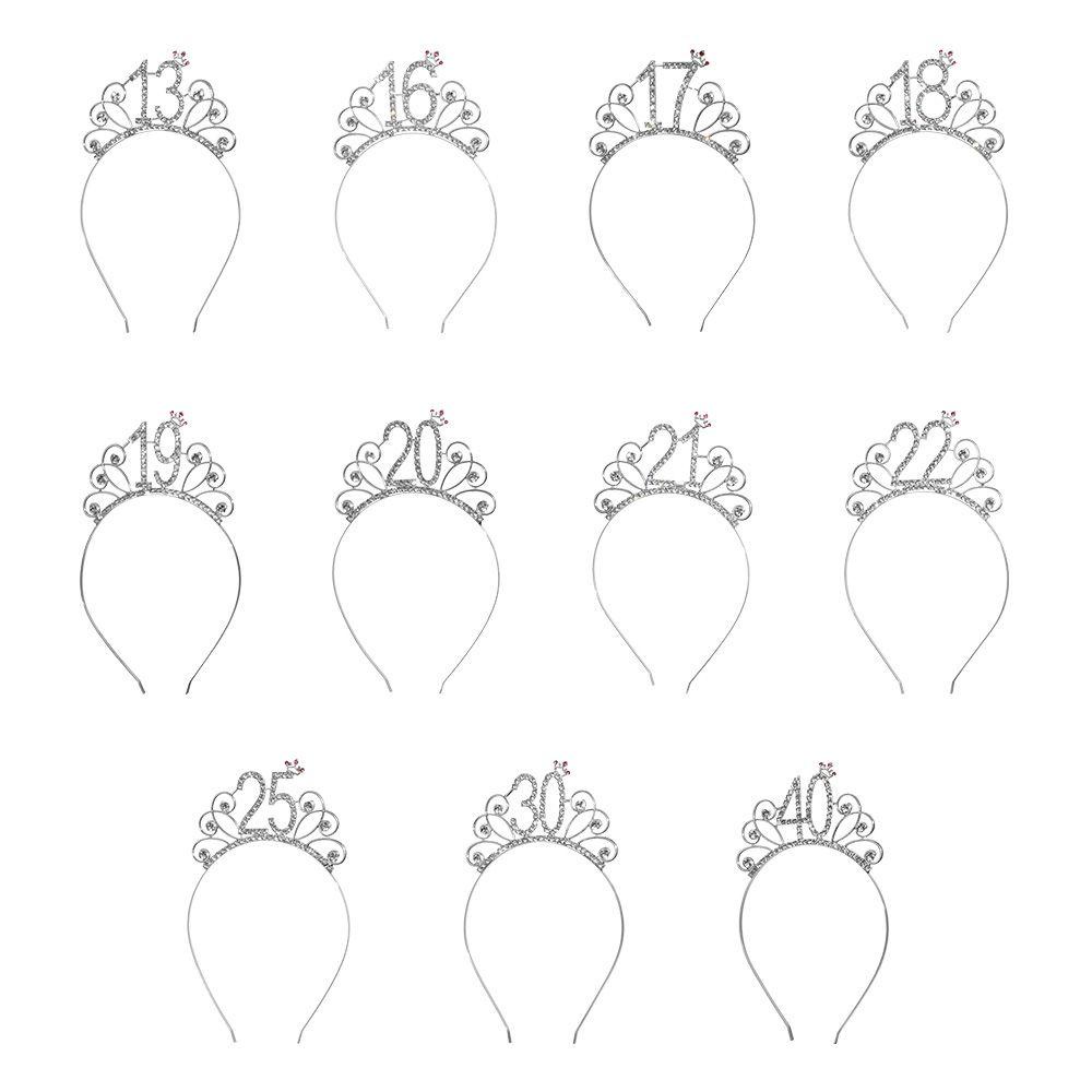 FAY 1 Vương Miện Sinh Nhật Màu Bạc Trang Trí Tóc Cho Nữ