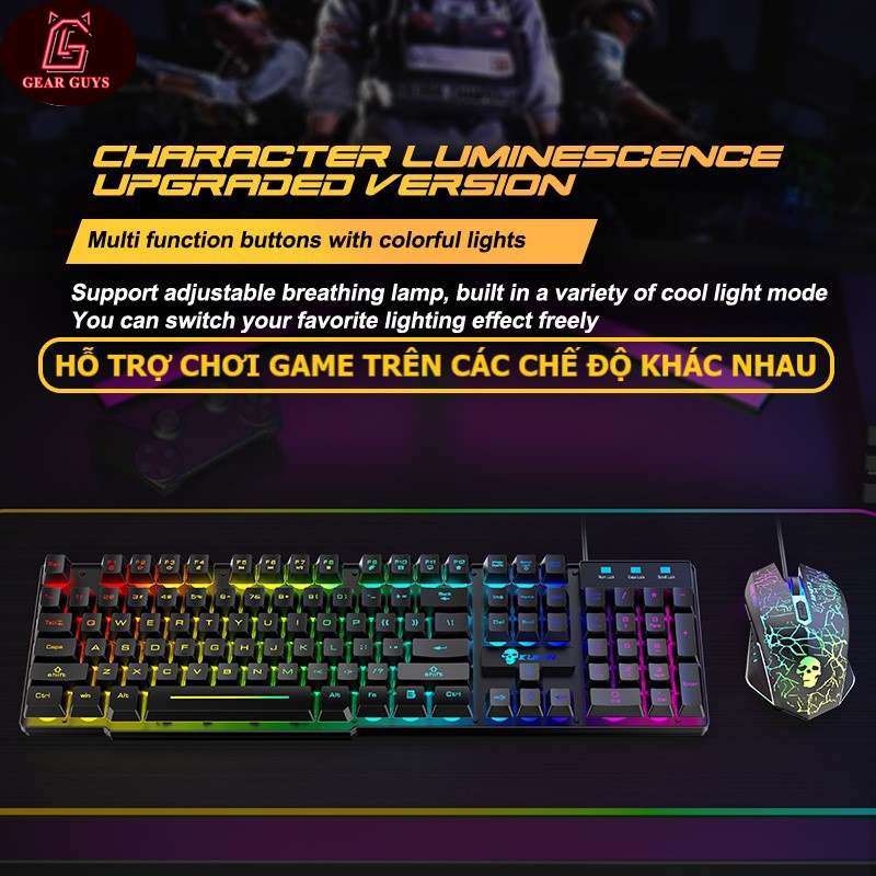Bàn Phím Và Chuột Chơi Game Có 10 Chế Độ Led Khác Nhau T6RGB Super PRO 2022 Tương Thích Máy Tính PC Laptop
