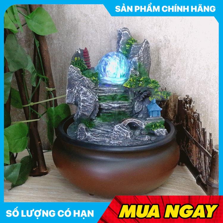 Thác nước để bàn phong thuỷ trang trí, Đài phun nước phong thuỷ đèn led siêu đẹp