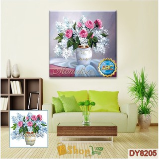 Tranh đính đá lọ hoa hồng- dy8205