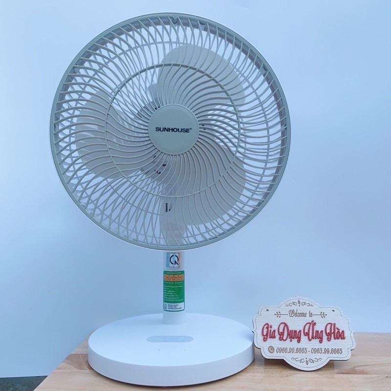 Quạt tích điện, quạt sạc tích điện SUNHOUSE SHD7115 mẫu mới hè 2021
