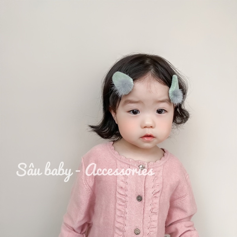 Sét hai kẹp tóc bông xinh xắn cho bé gái