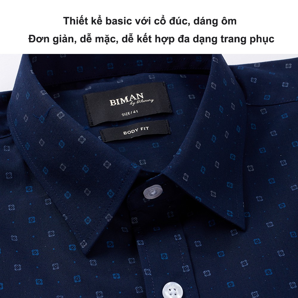 Áo sơ mi nam ngắn tay Biman by Biluxury 3SMCT05031T00, 4SMCH009TTS (tím than)