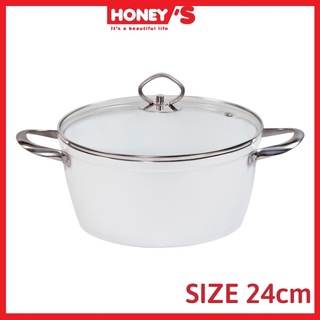 Nồi chống dính ceramic đáy từ Honey's -size 24cm -HO-AP2C241, an toàn sức khỏe,không bong tróc, bền đẹp (màu ngẫu nhiên)
