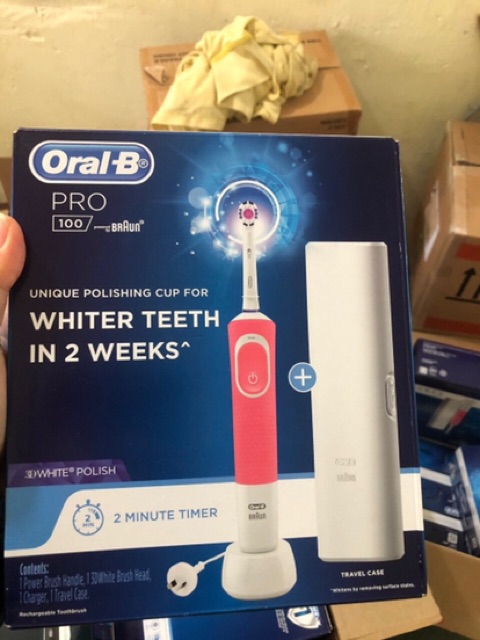 Bàn điện oral b pro 100 made in Germany (kèm hộp đựng du lich)