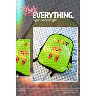 Balo ráp hột lego sáng tạo 12'' 1 ngăn màu xanh lá đen cho bé - BLLEGO12XLDE - (25x11x30cm)