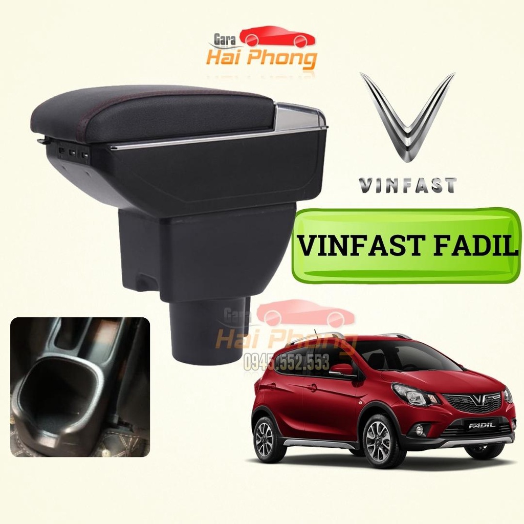 Hộp tỳ tay ô tô cao cấp Vinfast Fadil tích hợp 7 cổng USB