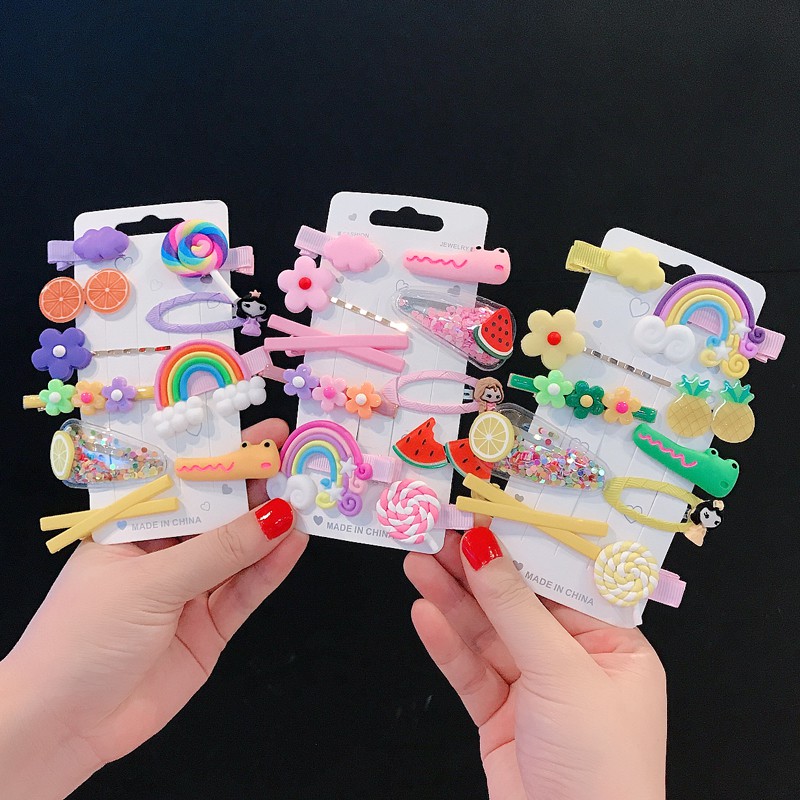 Set 10 Kẹp Tóc Hình Trái Cây Dễ Thương Cho Bé Gái