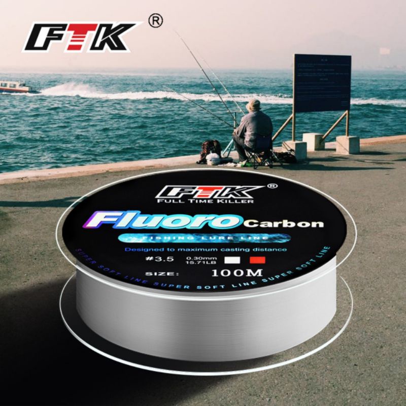 Cước câu cá trục thẻo Fluoro carbon dài 100m cao cấp chuyên câu bạo lực, sợi cước mịn dai, bền chắc, tải cá lớn
