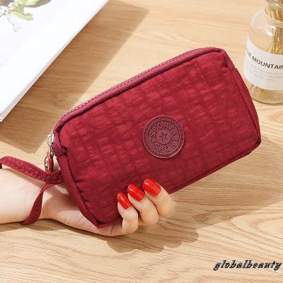 Ví cầm tay 3 ngăn canvas khóa kéo tiện dụng cho nữ