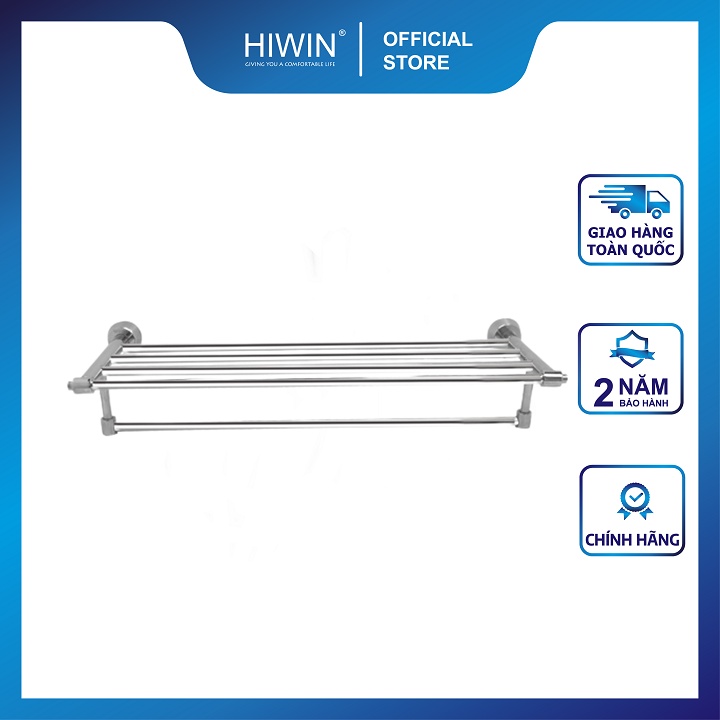 Giàn khăn, giá treo khăn nhà tắm inox 304 mặt gương kích thước 600x220x105 HIWIN Y-639