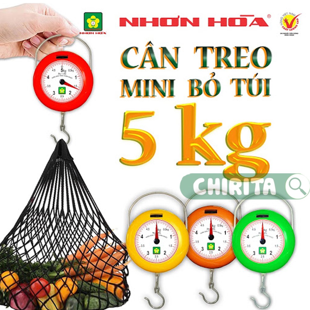 Cân treo mini bỏ túi tiện lợi - chính hãng Nhơn Hòa - 5kg ( Màu Vàng )