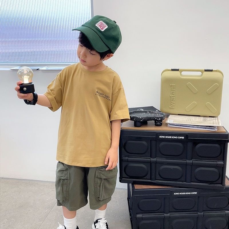 Áo Thun Tay Ngắn In Hình Phong Cách Hip hop Hàn Quốc Thời Trang Mùa Hè Mới Cho Bé Trai Trung Niên