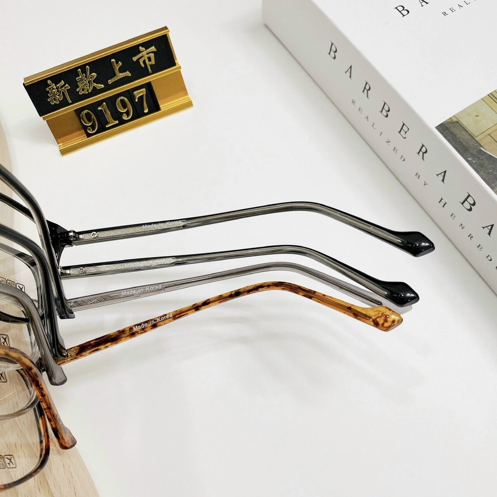 Gọng kính cận nam nữ cao cấp JJ9197 gọng nhựa, kiểu kính vuông đơn giản phong cách Hàn Quốc, tròng chống tia UV
