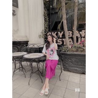 Set áo phông chân váy dập ly