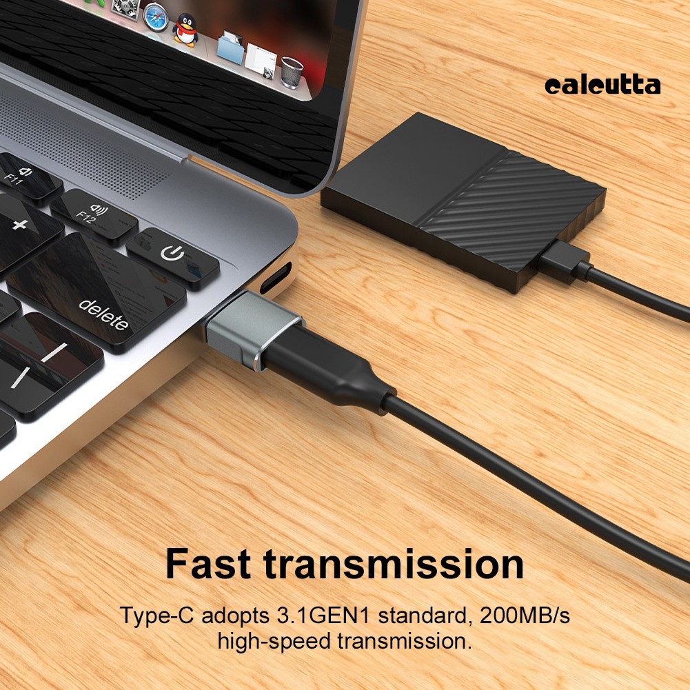 Adapter chuyển đổi ổ cắm Type-C sang đầu cắm USB 3.1 bằng hợp kim nhôm cho điện thoại / Laptop