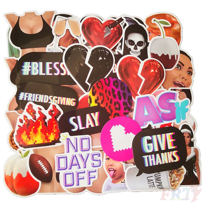 ❉ Keeping Up With the Kardashians Series 01 - Internet Celebrity Reality Show Stickers ❉ 42Pcs/Set Kim Kardashian DIY Fashion Luggage Laptop Skateboard Doodle Stickers
