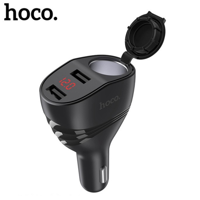 Bộ chia tẩu sạc ô tô nhãn hiệu Hoco Z34: USB 1/2: 5V - 2.4A, 96W - HÀNG CHÍNH HÃNG