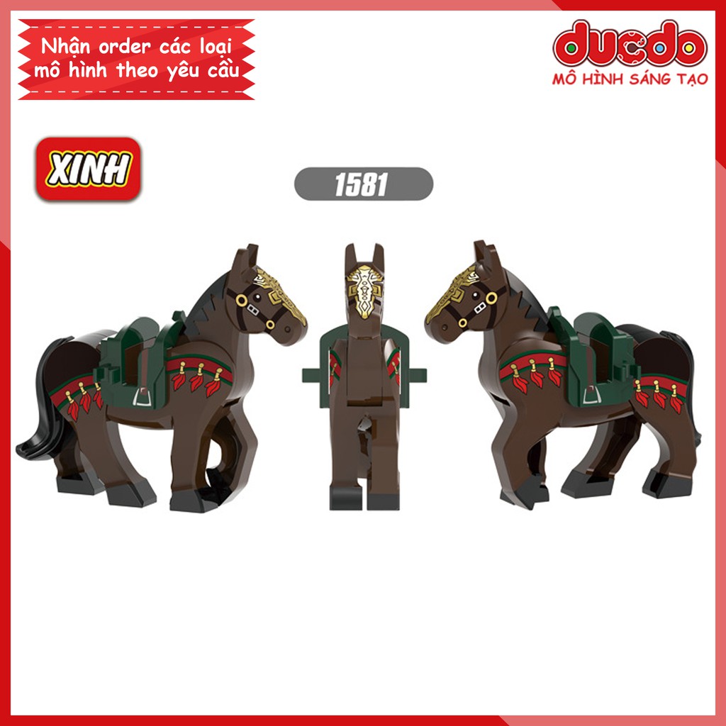 Minifigures ngựa chiến cho lính - Đồ chơi Lắp ghép Xếp hình Mini trung cổ Xinh X1580 - 1583