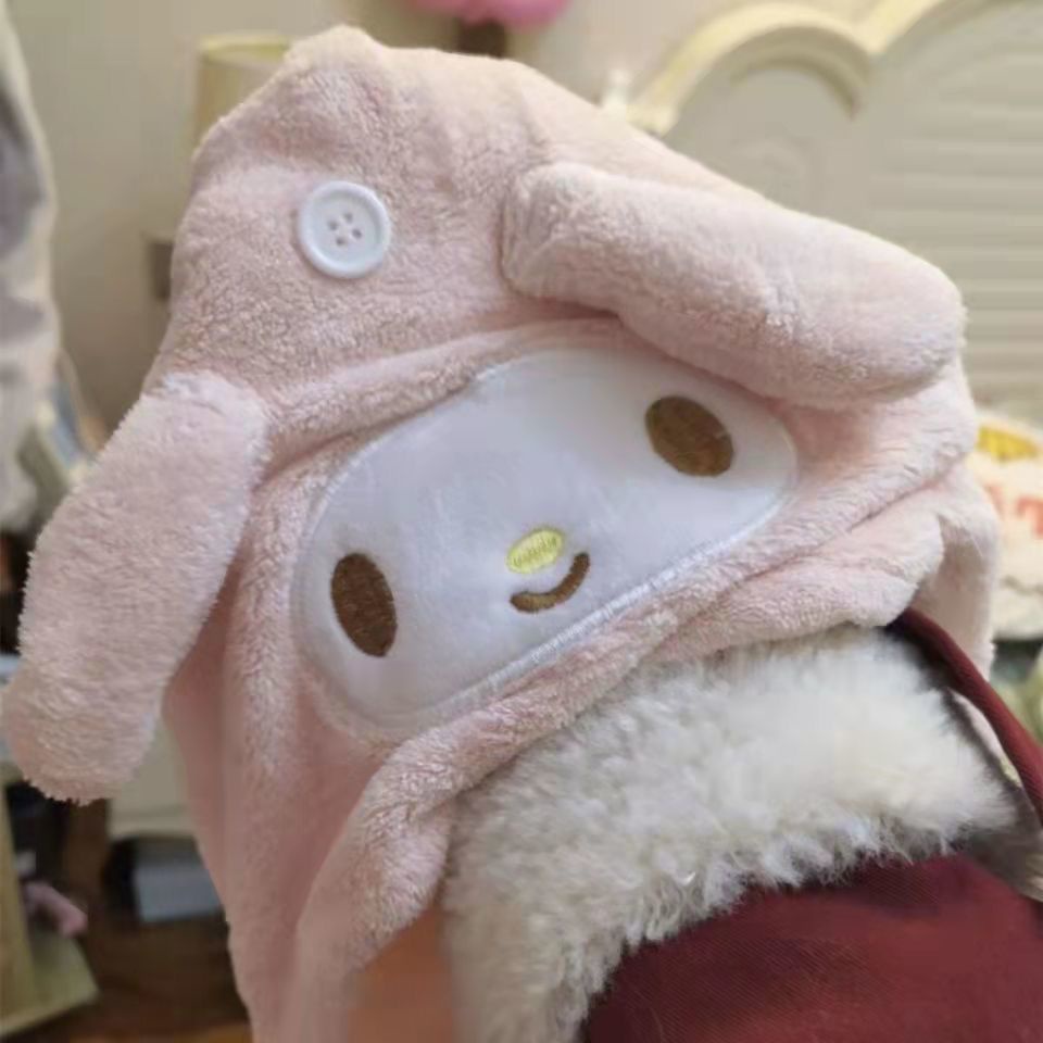 Mũ Tắm Trùm Đầu Mềm Mại Thấm Hút Tốt Nhanh Khô Họa Tiết Hoạt Hình Kawaii Sanrio Cinnamoroll Mymelody Kuromi