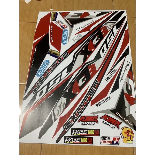 Tem exciter 150 đỏ đen 150