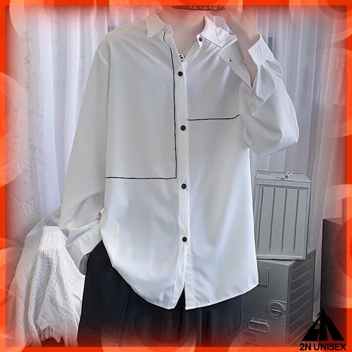 Áo sơ mi form rộng - somi nam nữ oversize số 18 - 2N Unisex