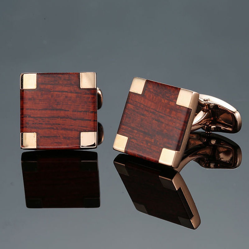 Khuy Măng Sét Áo Sơ Mi Bằng Sợi Carbon Mahogany Cổ Điển
