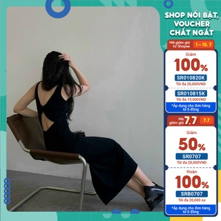 Váy body hở lưng ôm body sexy MIDI đầm hở lưng body sang chảnh