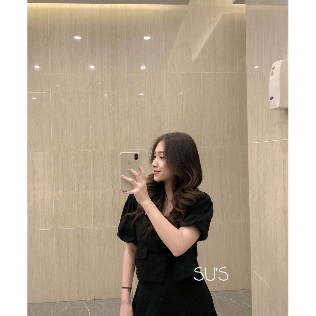 [Mã FAGREEN245 giảm 10% tối đa 30K đơn 99K] Set áo sơmi đũi cổ vest tay bồng kèm chân váy S147 SUSTORE | BigBuy360 - bigbuy360.vn