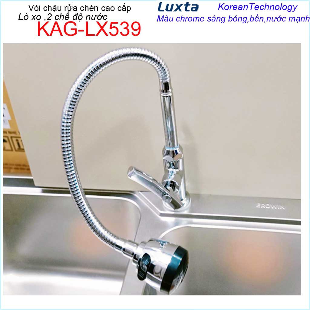 Vòi chậu rửa chén bát lạnh Luxta KAG-LX539, Vòi chậu lạnh lò xo ống mềm nước mạnh sử dụng tốt