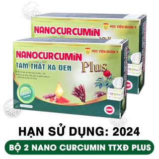 Bộ 2 hộp nano curcumin tam thất xạ đen plus Học Viện Quân Y 30 viên x2 giảm tác dụng phụ hóa trị xạ trị