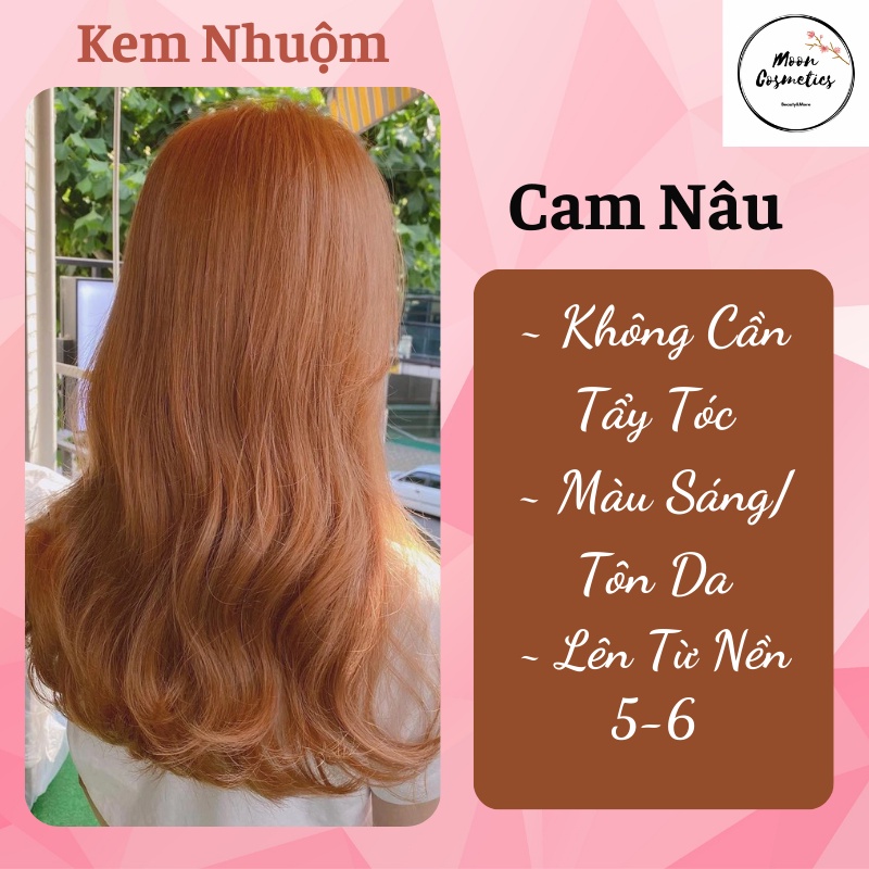 Thuốc Nhuộm Tóc Màu Cam Nâu (Tặng Kèm Oxy + Chụp Tóc + Bao Tay)