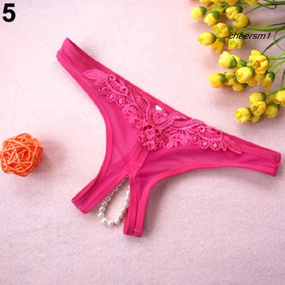Quần lót lọt khe phối dây ngọc trai nhân tạo thời trang gợi cảm cho nữ | BigBuy360 - bigbuy360.vn