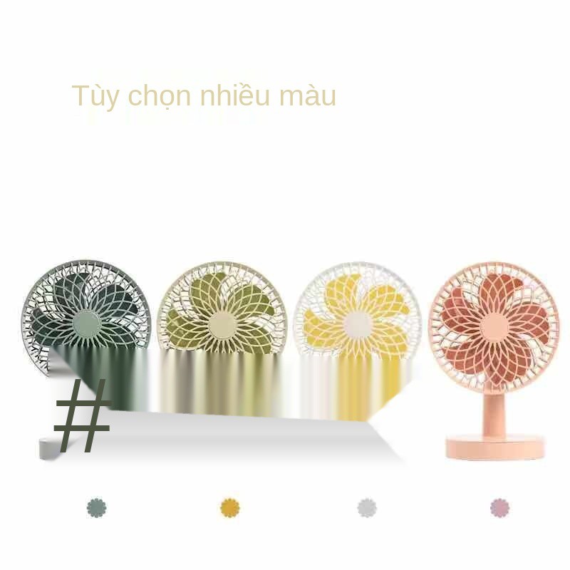 Quạt nhỏ ký túc xá nữ câm sinh viên sạc mini, gió nhỏ, để bàn lớn lắc đầu USB