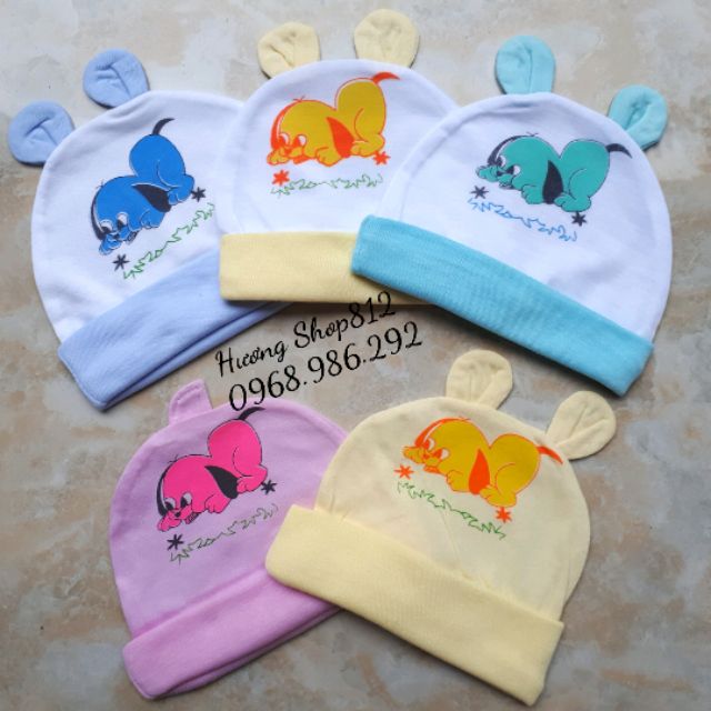 Mũ cotton 2lớp cho bé 2_8tháng (nhiều mẫu)
