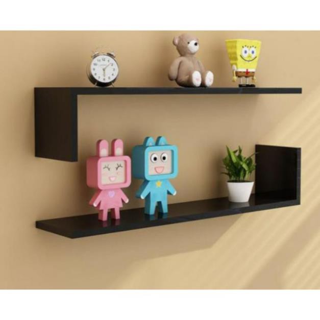 Bộ 2 thanh kệ gỗ trang trí treo tường chữ L KTT04