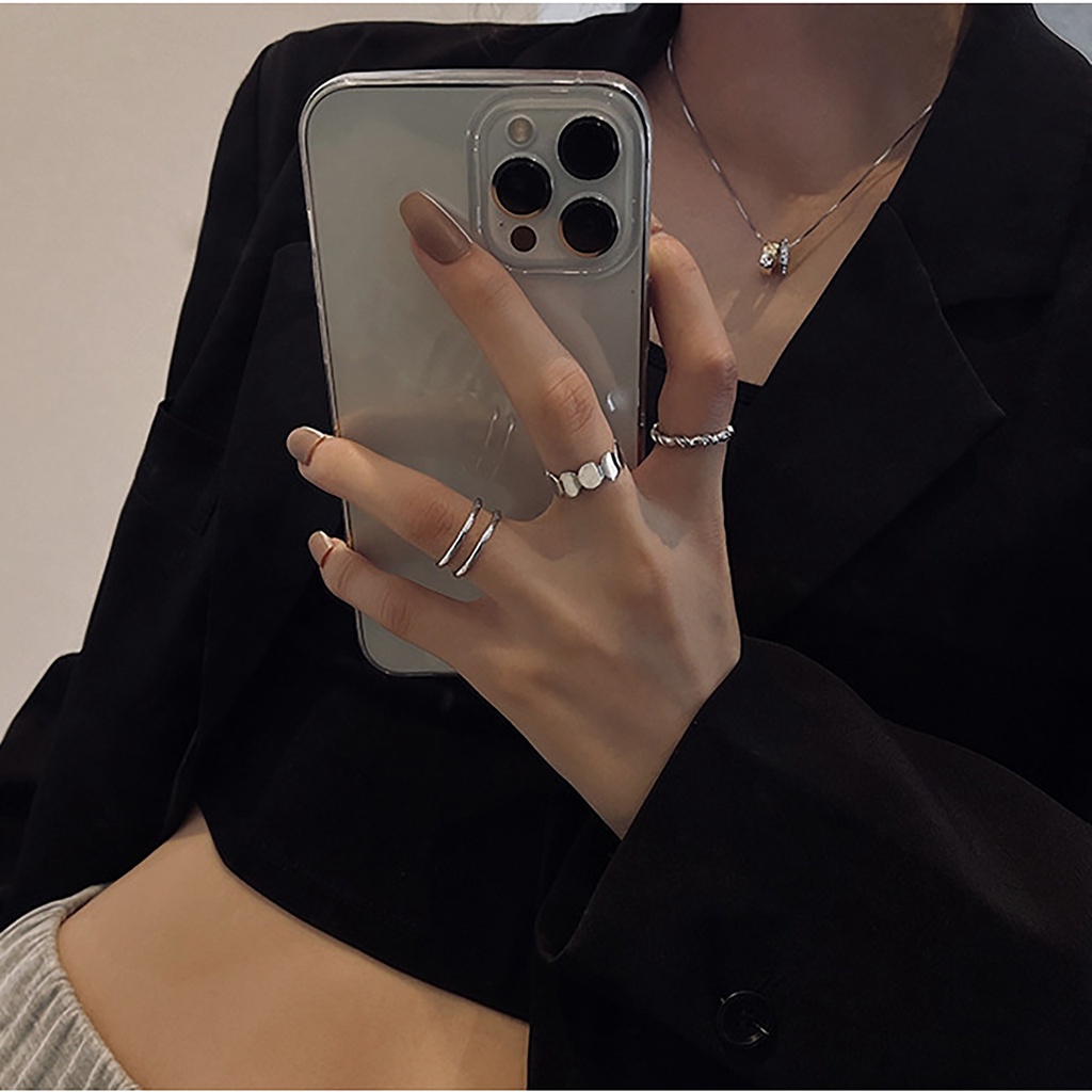 Nhẫn Trơn Hai Lớp Thiết Kế Tinh Tế Thời Trang Cao Cấp Cho Nữ