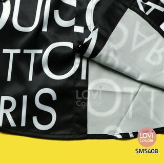 Sơ Mi Đen Chữ Trắng Louis Vuitton - SMS408